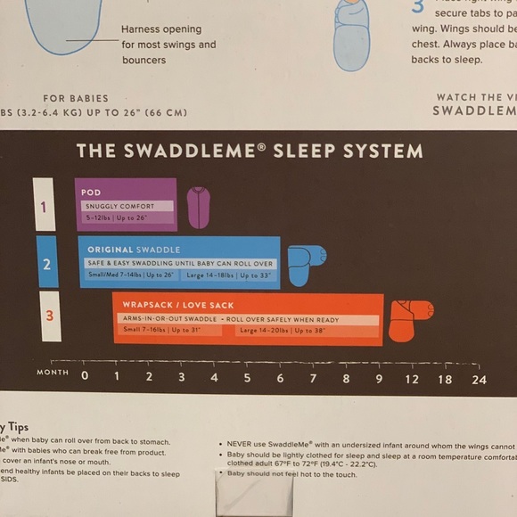 Summer Infant Swaddle Me 3-Pack Blanket 0-3 Months - Picture 6 of 8